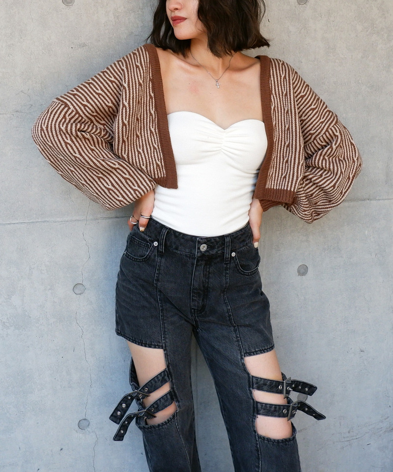 配色ショートボレロ 詳細画像 ベージュ系 3