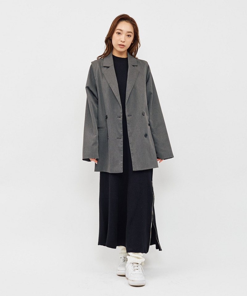 2wayダブルボタンルーズジャケット 詳細画像 グレー 3