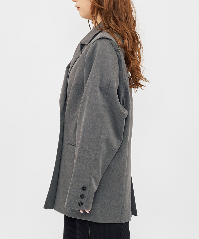 2wayダブルボタンルーズジャケット 詳細画像 グレー 7