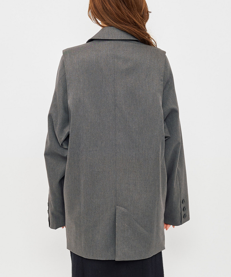 2wayダブルボタンルーズジャケット 詳細画像 グレー 8