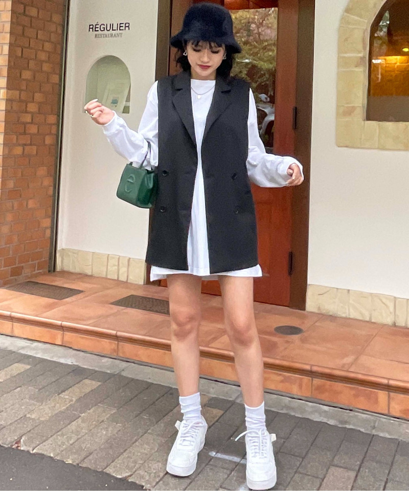 2wayダブルボタンルーズジャケット 詳細画像 ブラック 3