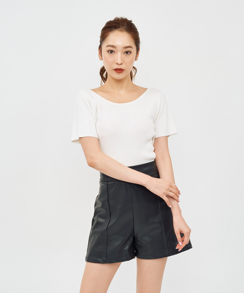 バッククロスオブロンネックニットトップス 詳細画像 ホワイト 3