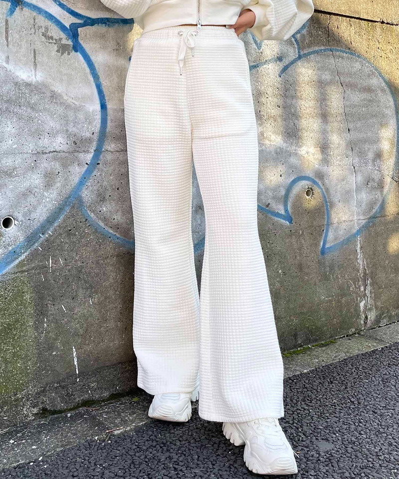 キルティングフレアパンツ 詳細画像 ホワイト 1