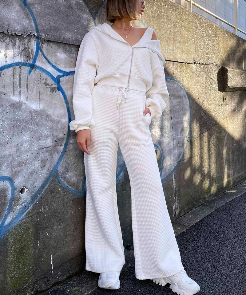 キルティングフレアパンツ 詳細画像 ホワイト 3