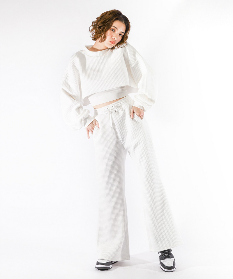 キルティングフレアパンツ 詳細画像 ホワイト 4