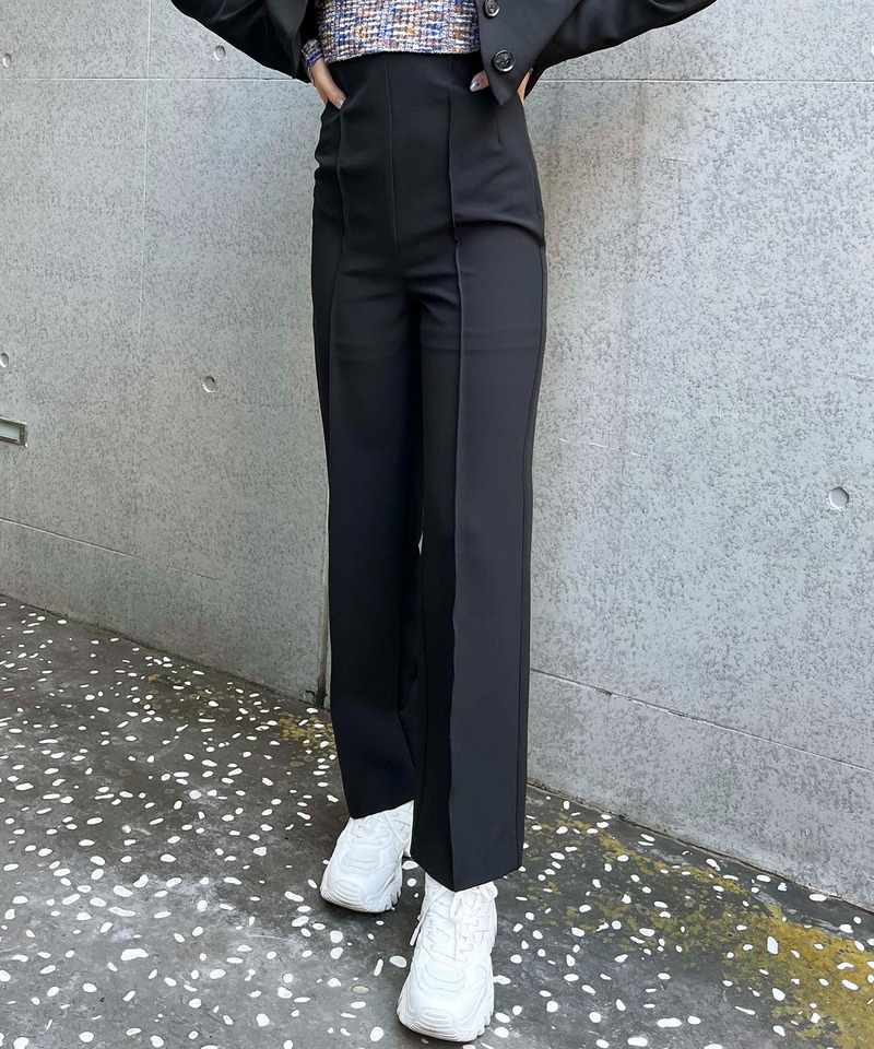 ピンタックベーシックパンツ 詳細画像 ブラック 1