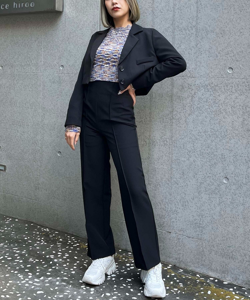 ピンタックベーシックパンツ 詳細画像 ブラック 2