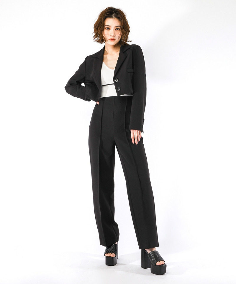 ピンタックベーシックパンツ 詳細画像 ブラック 3