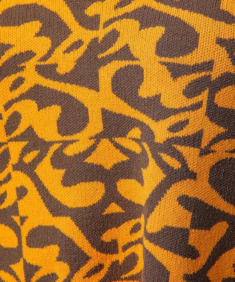 幾何学ロゴジャガードポロニット 詳細画像 オレンジ系 10