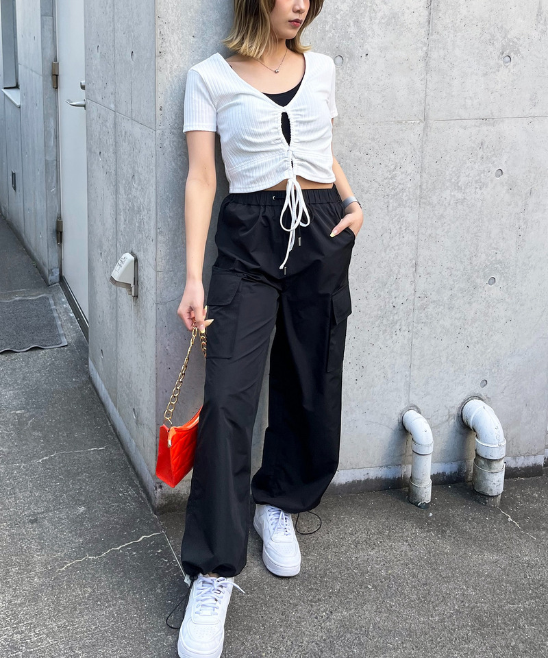 ドロストデザインリブトップス 詳細画像 オフホワイト 2