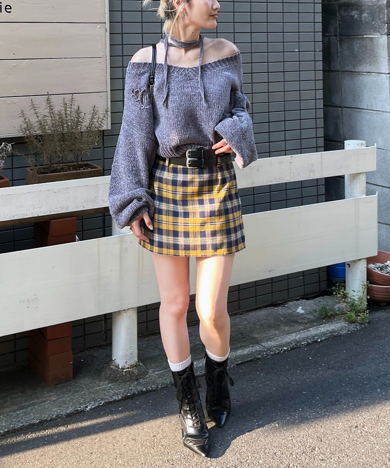 チェックマイクロミニスカート 詳細画像 イエロー系 4