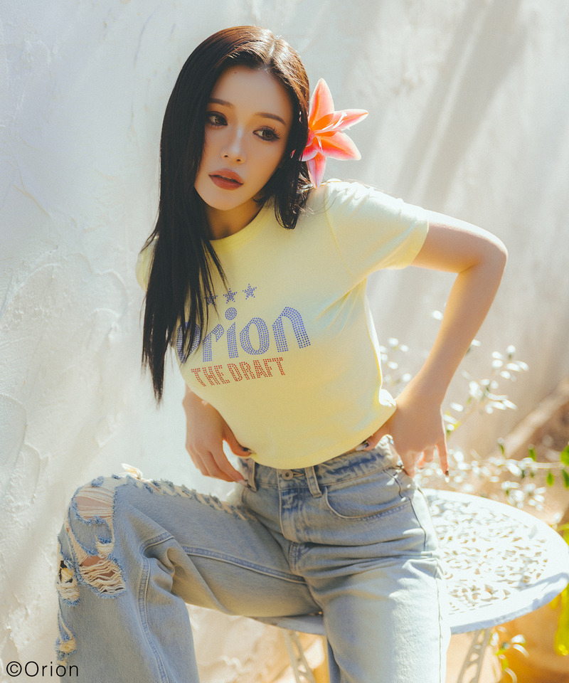 【Orion/オリオン】ラインストーンちびTシャツ 詳細画像 イエロー 4