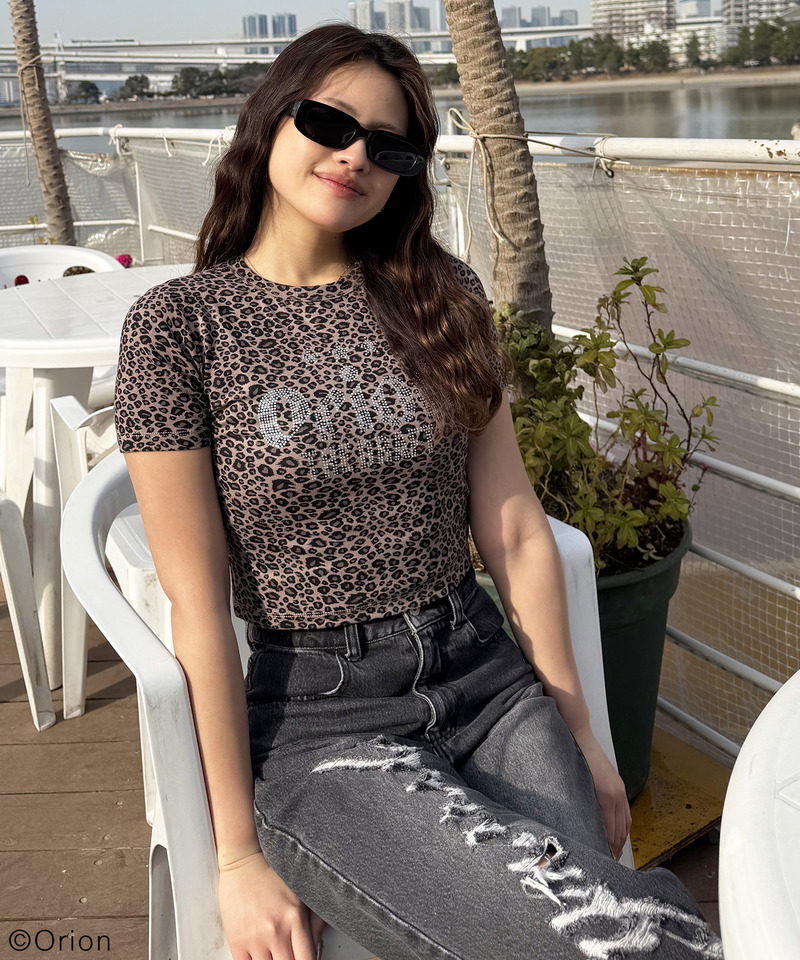 【Orion/オリオン】ラインストーンちびTシャツ 詳細画像 レオパード 9