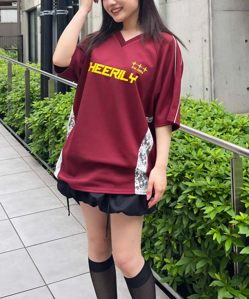 レースドッキングゲーミングTシャツ 詳細画像 ボルドー 6