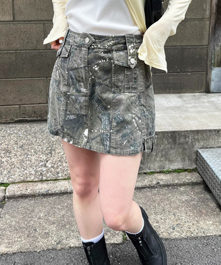 ヴィンテージウォッシュカモフラカーゴスカート