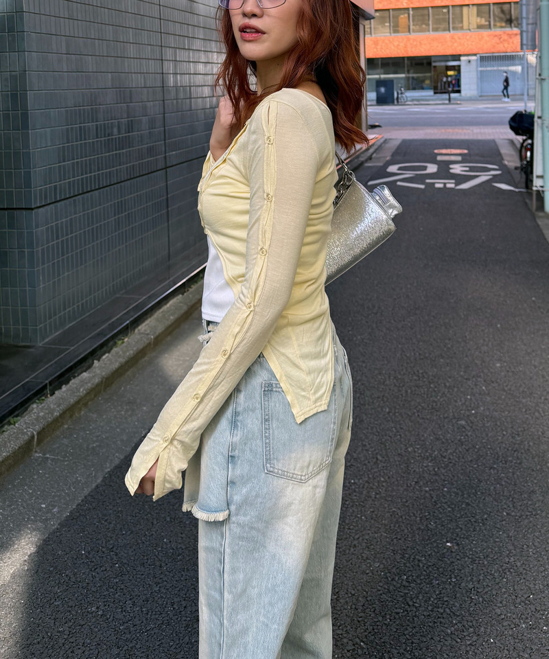 ワンショルレイヤードトップス 詳細画像 イエロー 3