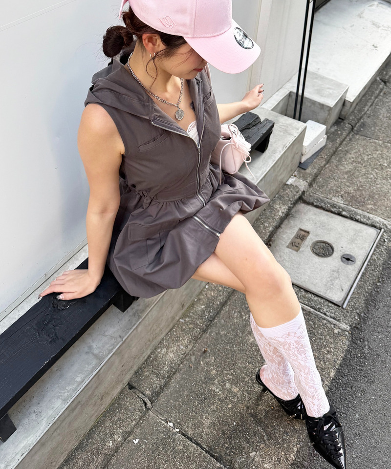 フード付きポケットバルーンワンピース 詳細画像 ブラック 3