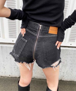 フルジップデニムショートパンツ