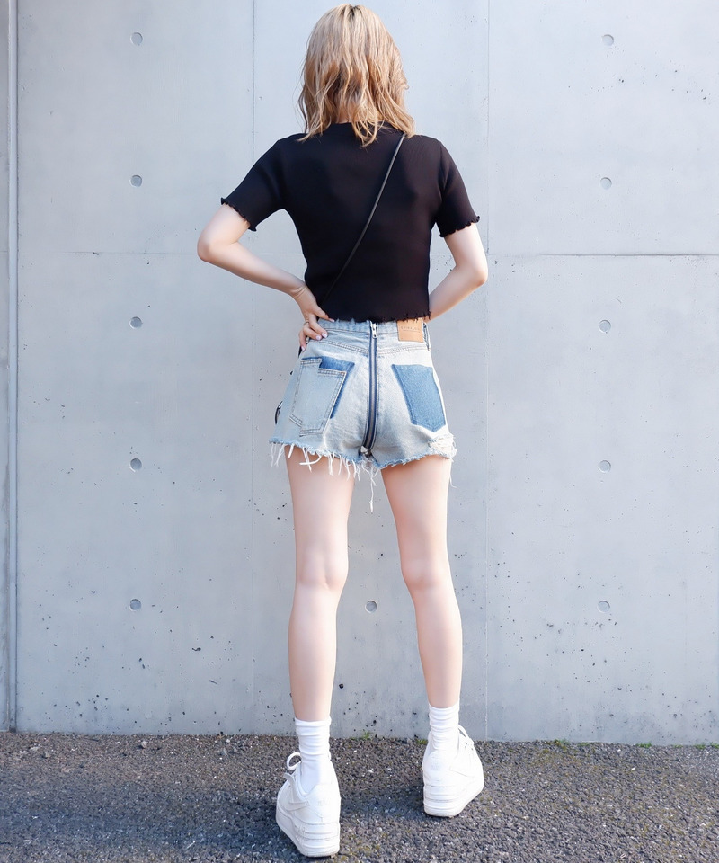 フルジップデニムショートパンツ 詳細画像 デニムブルー 5