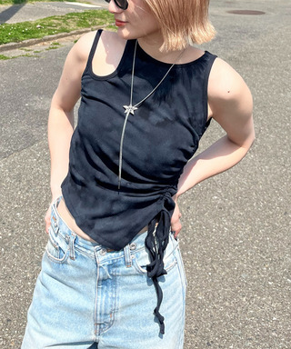 サイドギャザーアメスリトップス