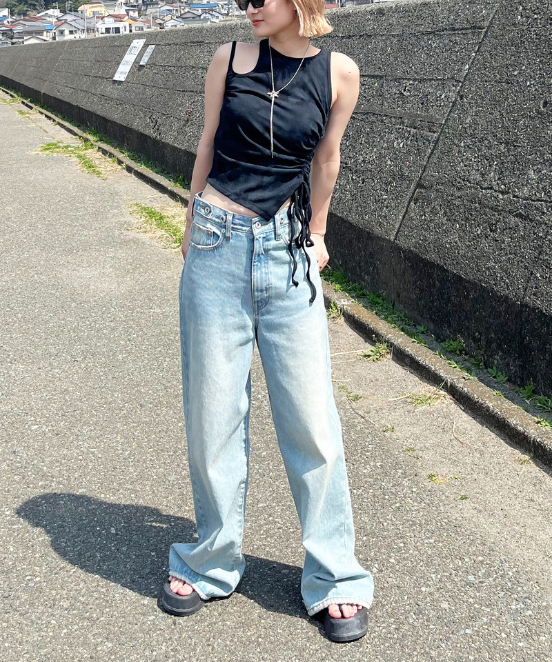サイドギャザーアメスリトップス 詳細画像 ブラック 3