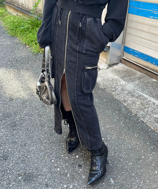 カーゴポケットスウェットZIPスカート