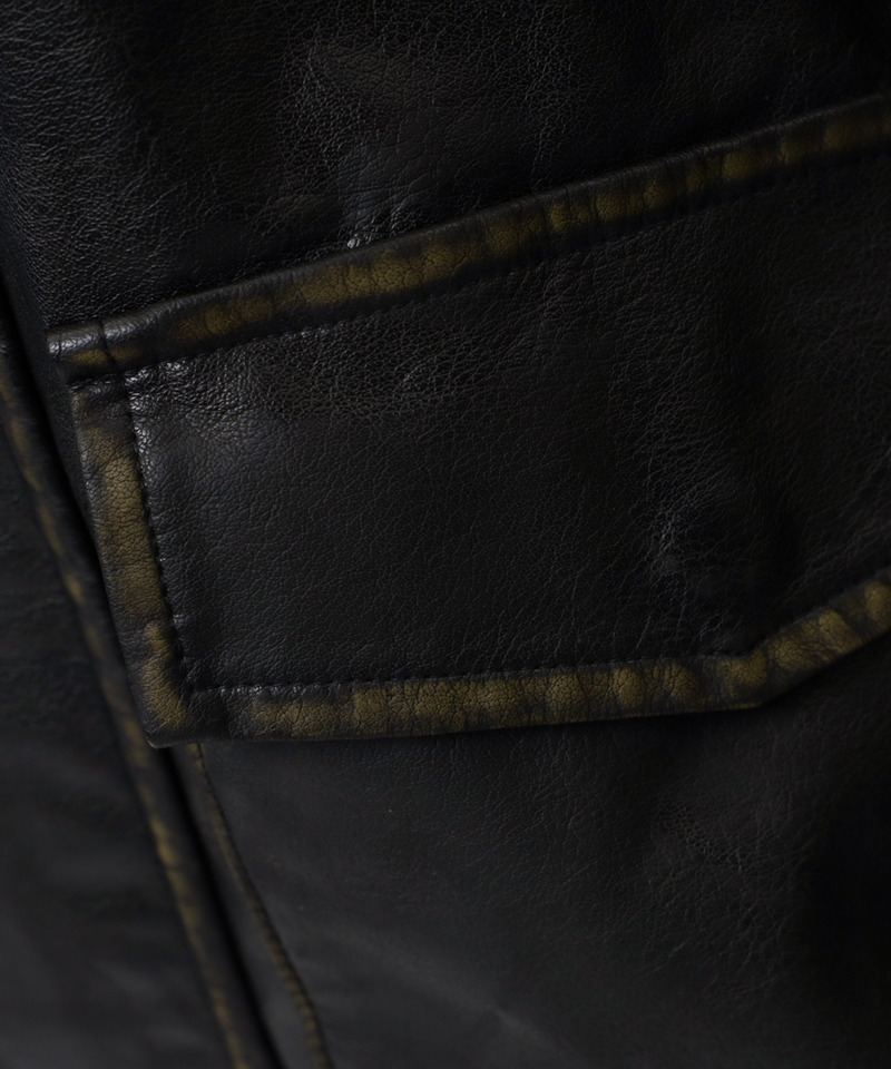 ヴィンテージ風レザーブルゾン 詳細画像 ブラック 26