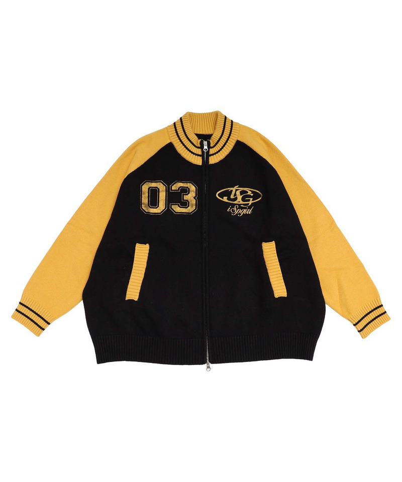 【iScreamコラボ】ナンバリングZIPニットカーディガン 詳細画像 ブラック 12