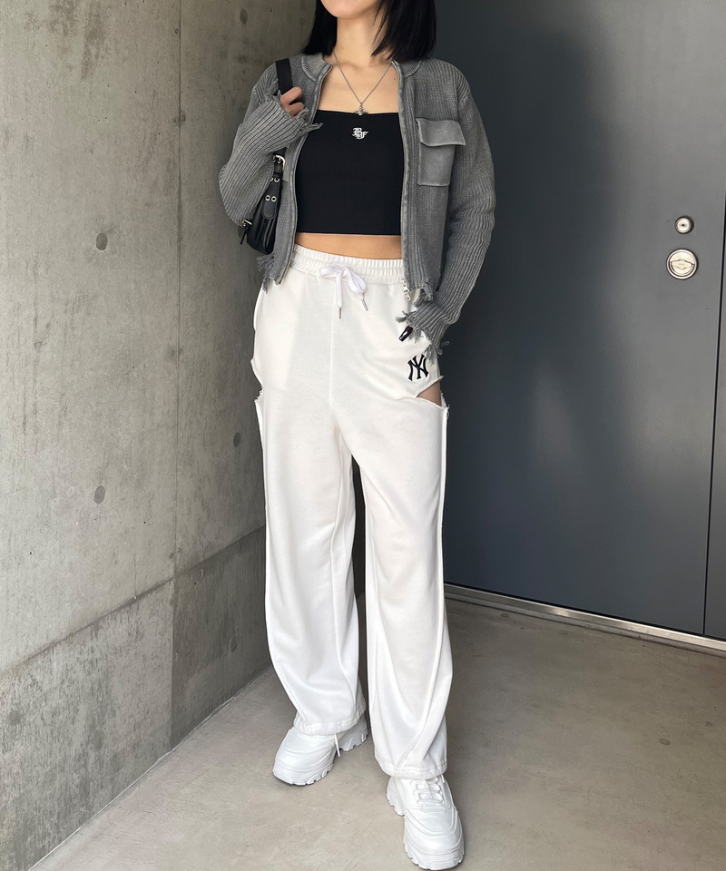 ピグメントダメージニット 詳細画像 グレー 2