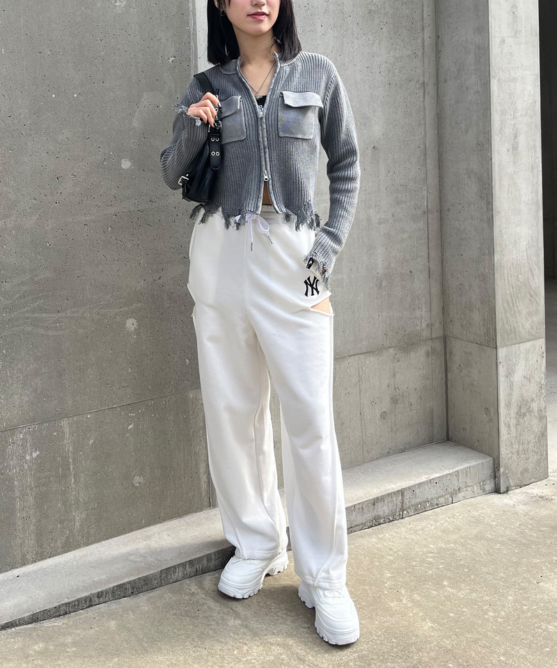 ピグメントダメージニット 詳細画像 グレー 3