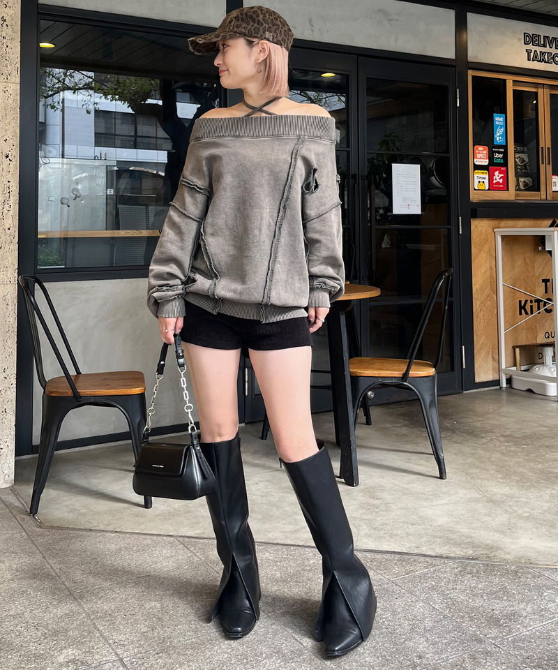 チョーカーピグメントオーバーチュニック 詳細画像 ブラウン 3