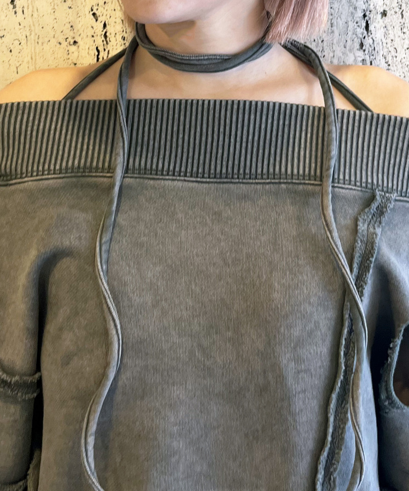 チョーカーピグメントオーバーチュニック 詳細画像 ブラウン 6