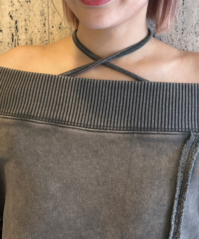 チョーカーピグメントオーバーチュニック 詳細画像 ブラウン 7