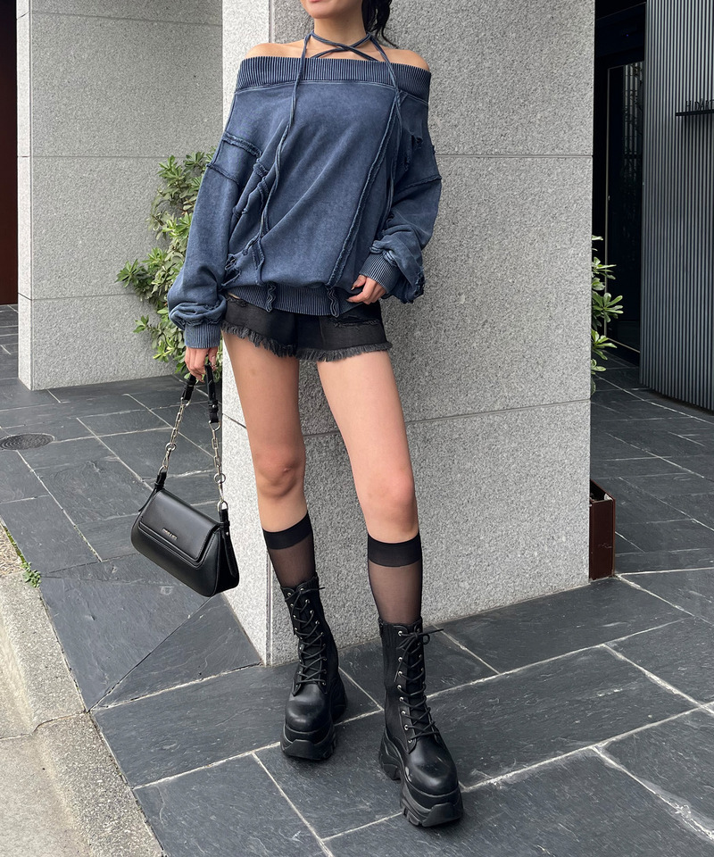 チョーカーピグメントオーバーチュニック 詳細画像 ブルー 4