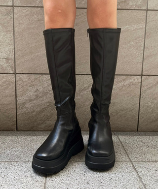 美脚厚底ミドルブーツ