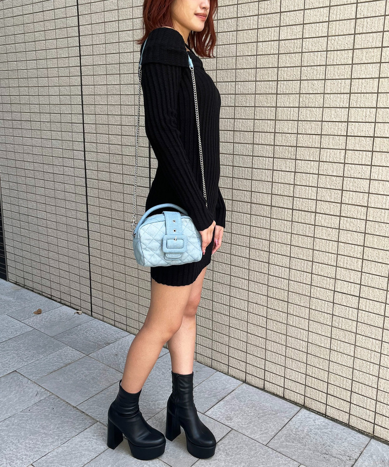 キルティングチェーンミニBAG 詳細画像 デニムブルー 2