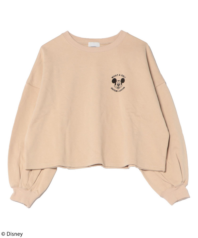 【Disney/ディズニー/ミッキーマウス】裏毛トップス 詳細画像 ベージュ 1