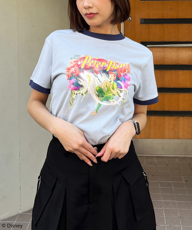 【Disney/ディズニー/ピーター・パン】ヴィンテージ風アートリンガーTシャツ 詳細画像 ブルー 3