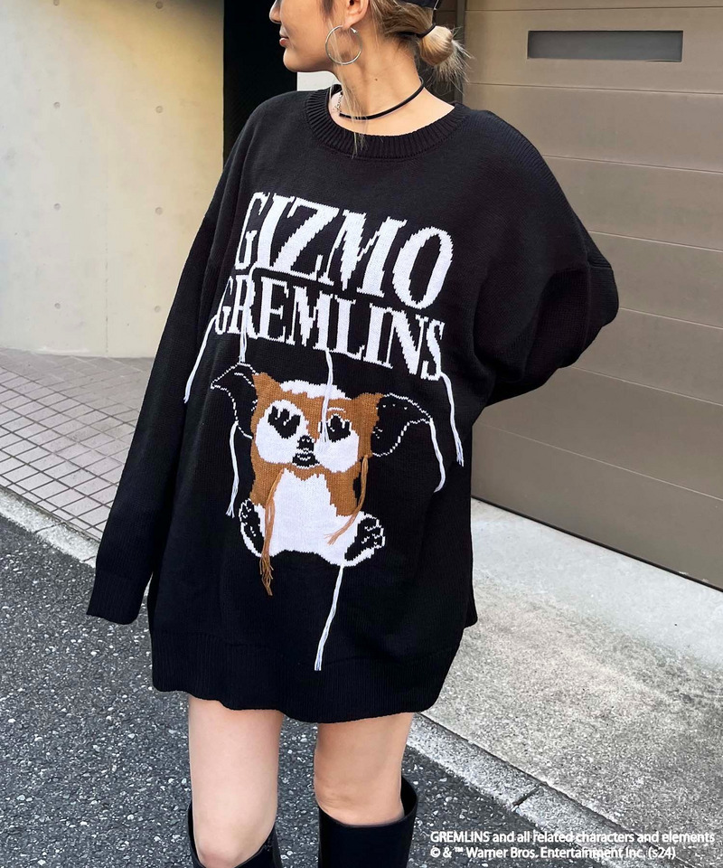 【GREMLINS/グレムリン】フリンジジャガードニット 詳細画像 ブラック 4