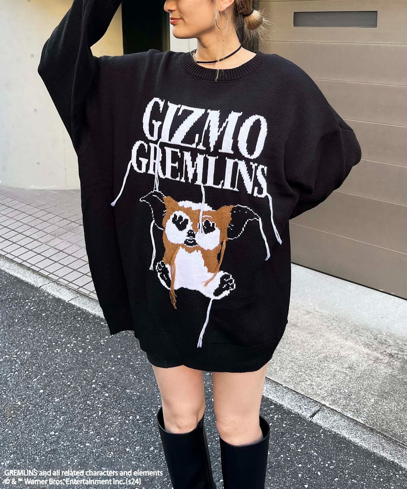 【GREMLINS/グレムリン】フリンジジャガードニット 詳細画像 ブラック 6