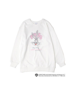 【Looney Tunes/ バッグス・バニー】フロントプリント裏毛トップス
