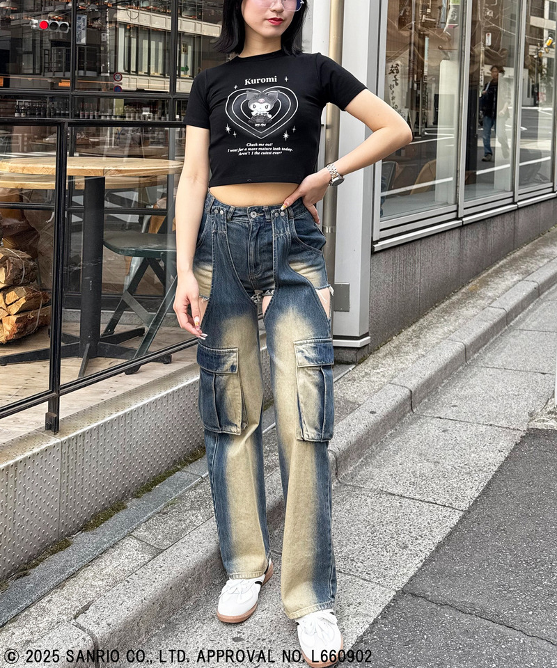【Sanrio characters/サンリオキャラクターズ】クロミＴシャツ 詳細画像 ブラック 2