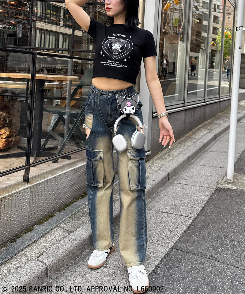 【Sanrio characters/サンリオキャラクターズ】クロミＴシャツ 詳細画像 ブラック 3