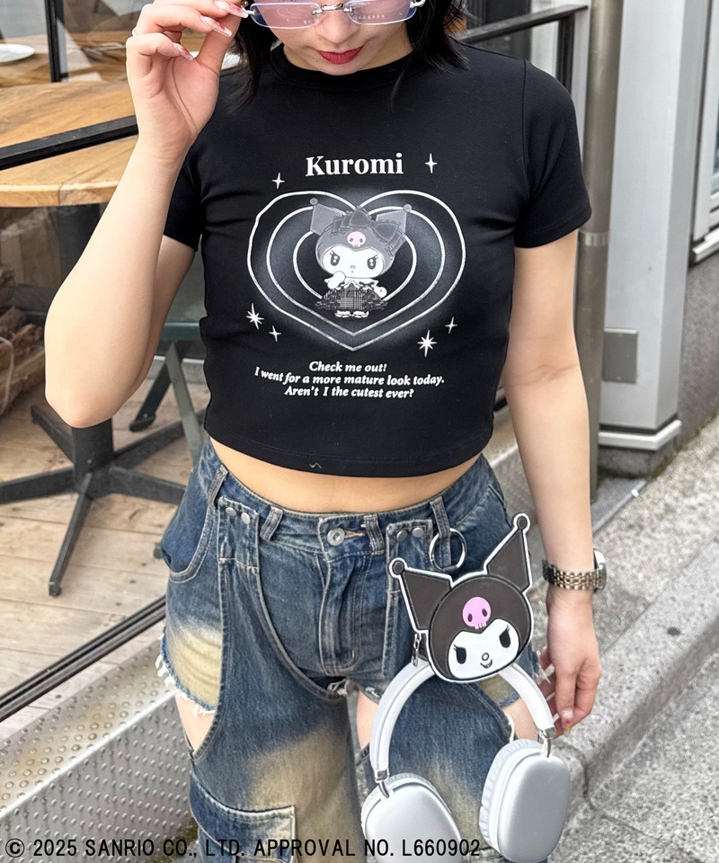 【Sanrio characters/サンリオキャラクターズ】クロミＴシャツ 詳細画像 ブラック 4