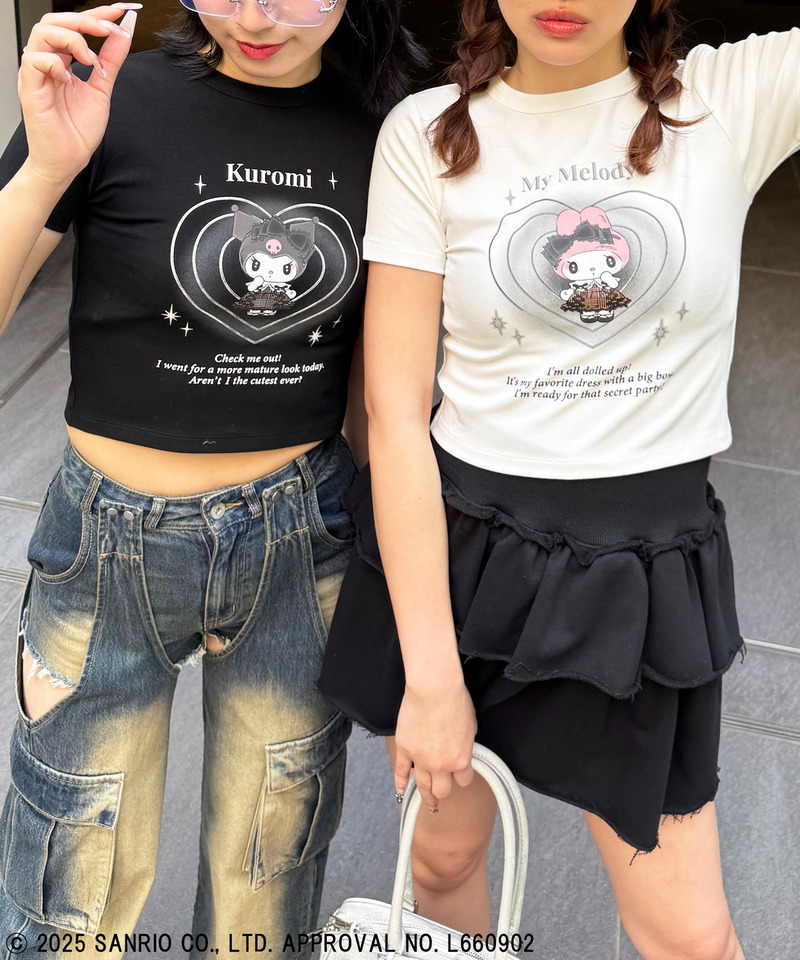 【Sanrio characters/サンリオキャラクターズ】クロミＴシャツ 詳細画像 ブラック 5