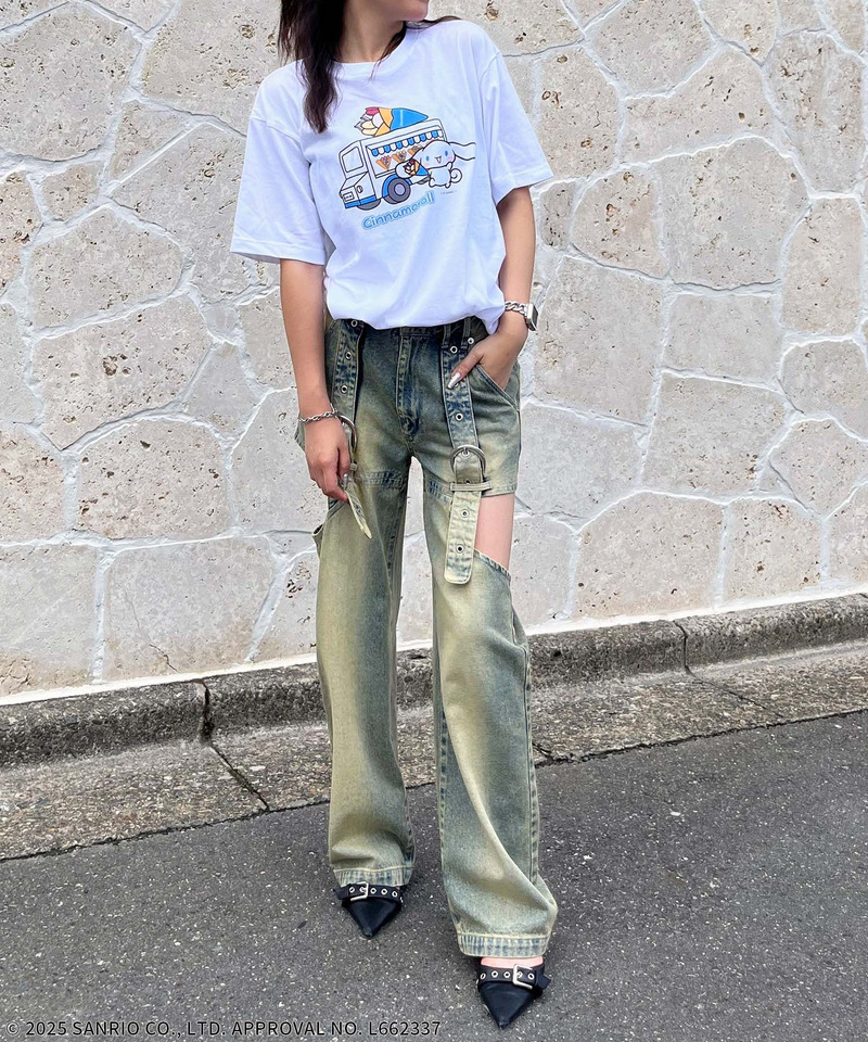 【Sanrio characters/サンリオキャラクターズ】シナモロールスーベニアTシャツ 詳細画像 ホワイト 2