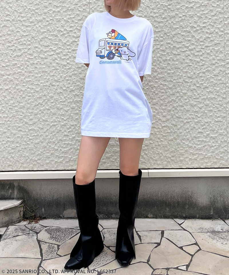 【Sanrio characters/サンリオキャラクターズ】シナモロールスーベニアTシャツ 詳細画像 ホワイト 4