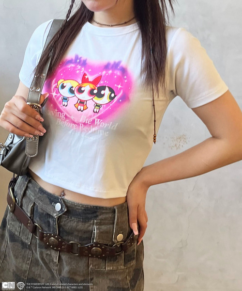 【THE POWERPUFF GIRLS】ショート丈Tシャツ