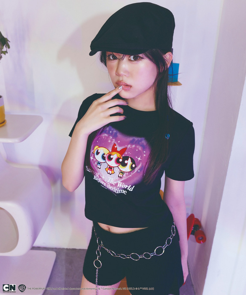 【THE POWERPUFF GIRLS】ショート丈Tシャツ 詳細画像 ブラック 3
