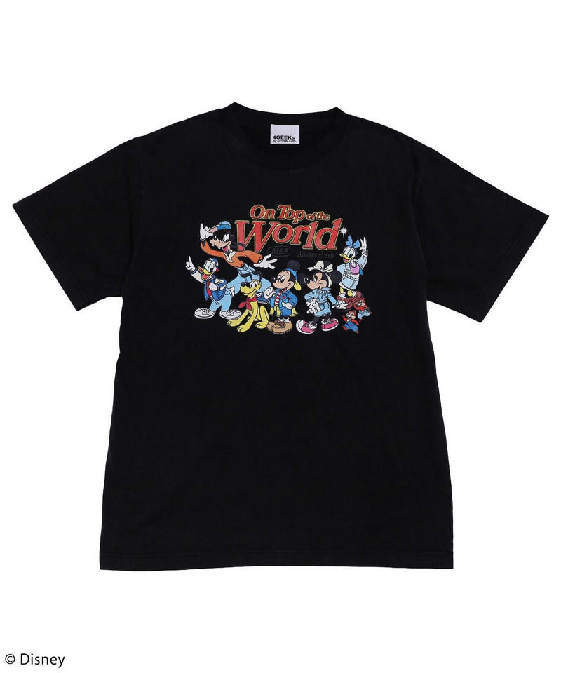 【Disney/ディズニー/ミッキー&フレンズ】ヴィンテージ風ピグメントTシャツ 詳細画像 ブラック 5
